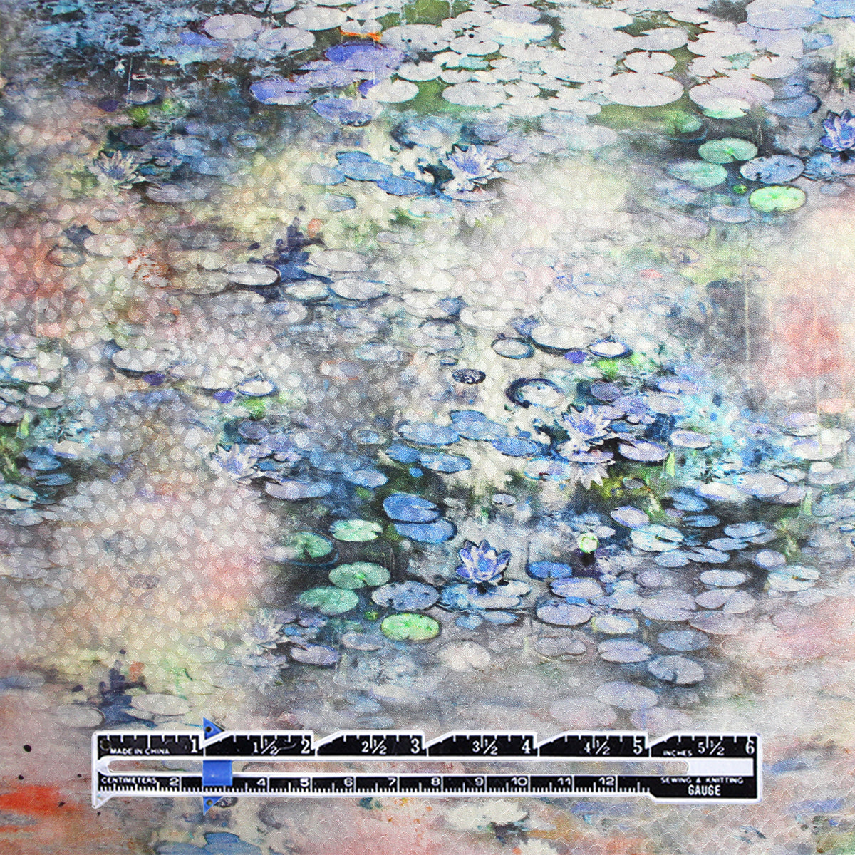 silk, blouseweight overprinted jacquard 'Monet's waterlily'
