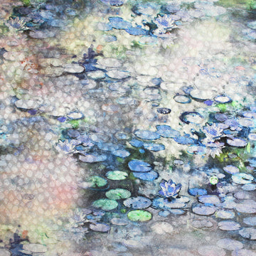 silk, blouseweight overprinted jacquard 'Monet's waterlily'
