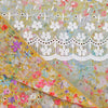 lawn, cotton overprinted embroidered eyelet 'wildflower sun'
