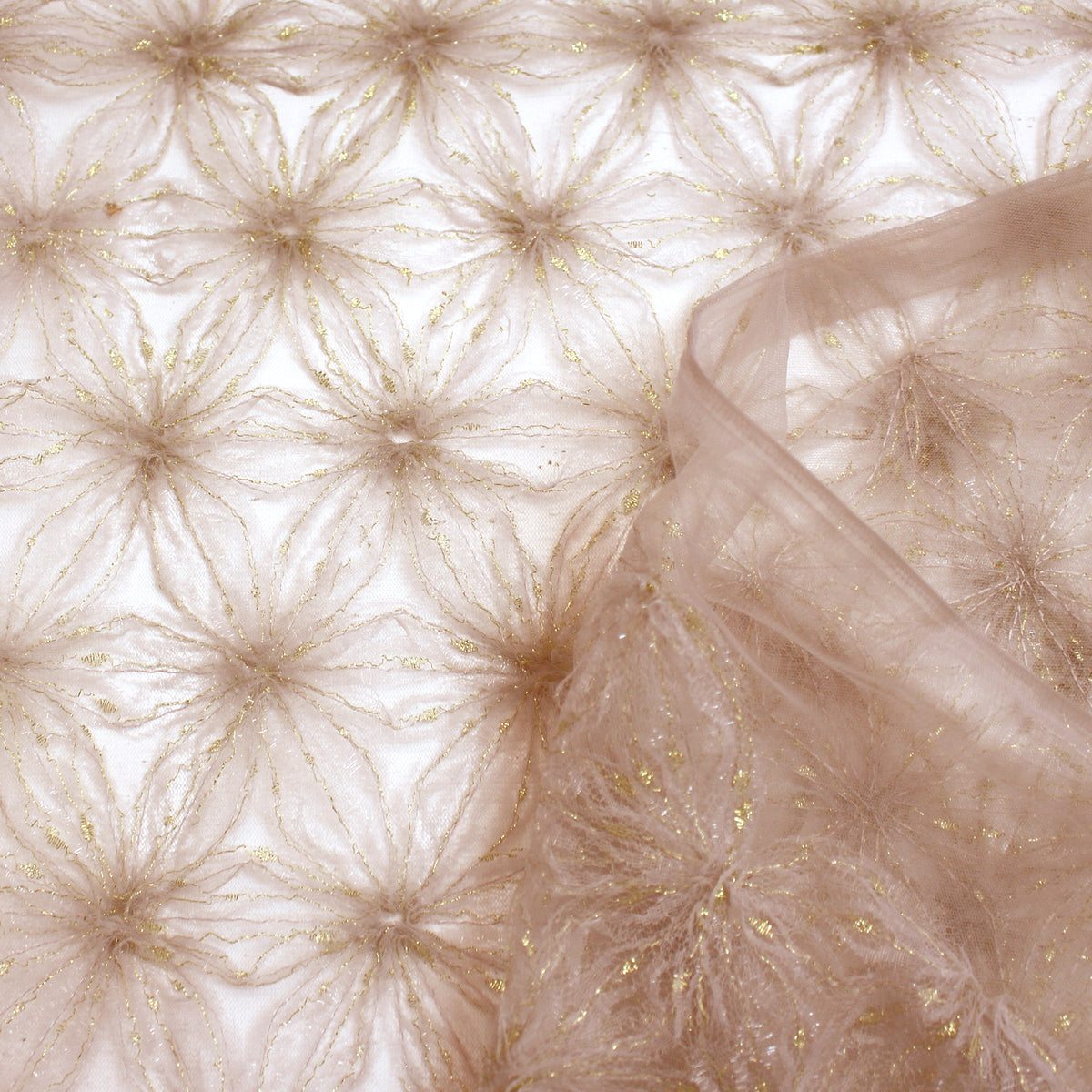 tulle, textured novelty occasionwear 'shimmering snowflake' - ballet pink