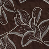 voile, embroidered cotton floral - chocolate/natural