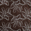 voile, embroidered cotton floral - chocolate/natural