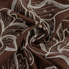 voile, embroidered cotton floral - chocolate/natural