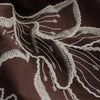 voile, embroidered cotton floral - chocolate/natural