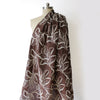 voile, embroidered cotton floral - chocolate/natural