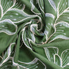 voile, embroidered cotton floral - green/natural