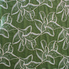 voile, embroidered cotton floral - green/natural