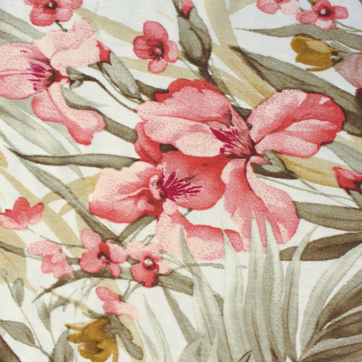 voile, Tencel blend printed woven 'breezy tropics' - salmon/maize