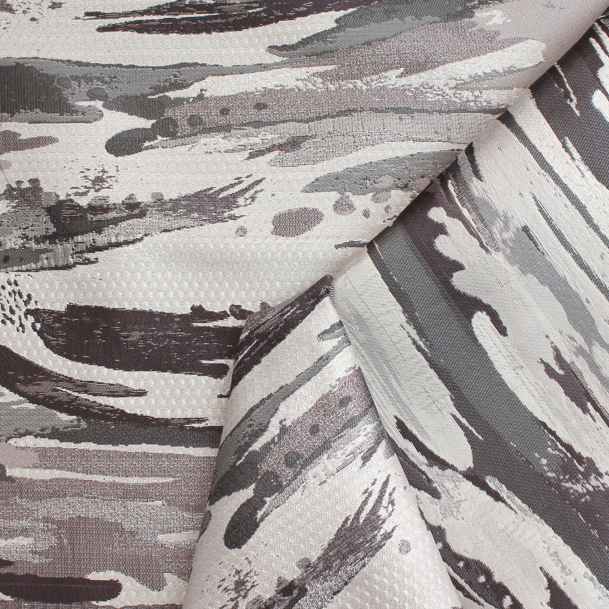 jacquard brocade, metallic woven suiting 'pebble river'
