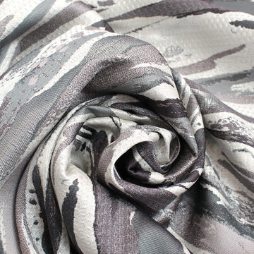 jacquard brocade, metallic woven suiting 'pebble river'