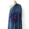 jersey, cotton/elastic Dutch knit print 'blue flora', Oeko-Tex cert.