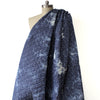 denim quilted coating, pre-quilted and lined "floral splash dye"