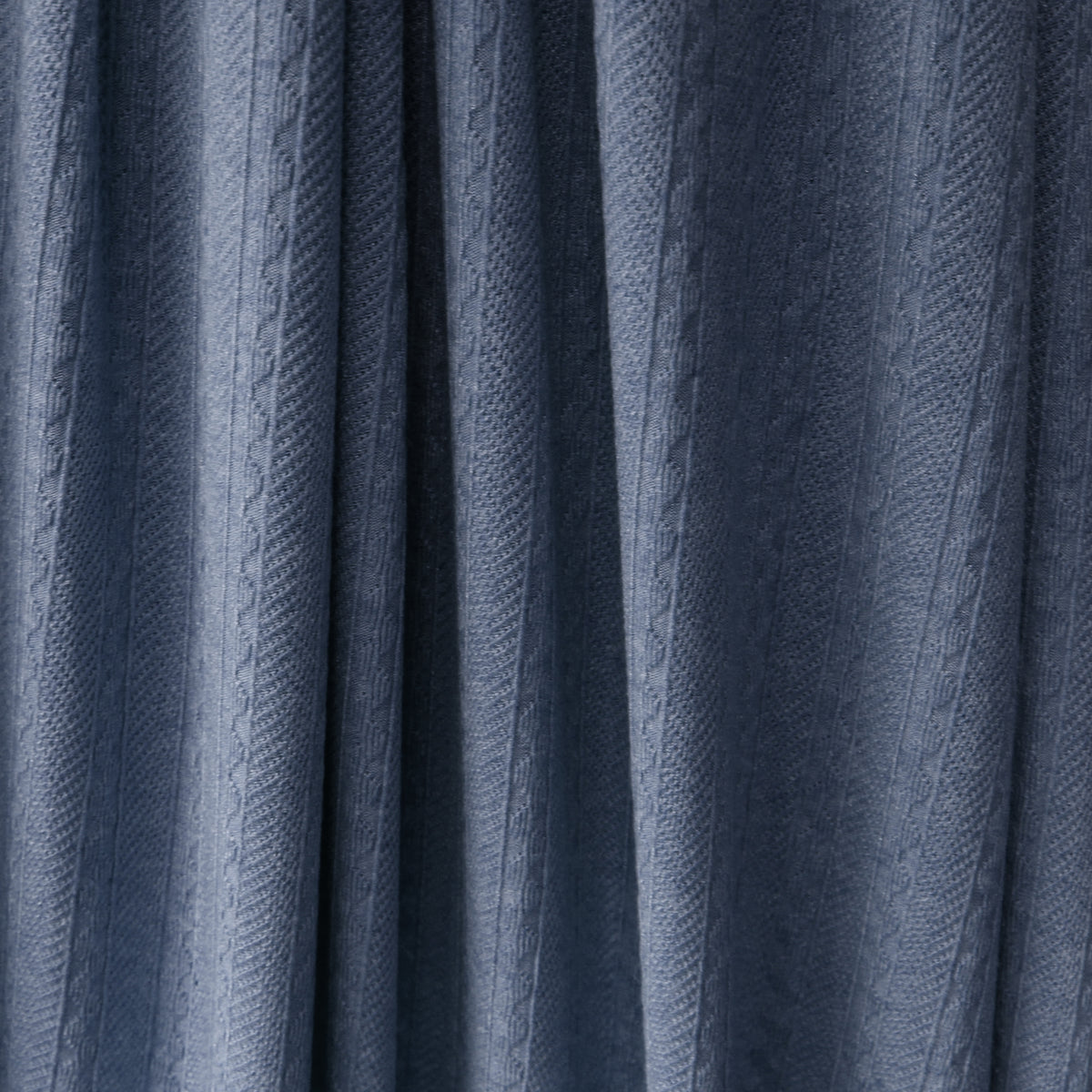 sweater knit, rayon blend pointelle/cable - heathered denim blue