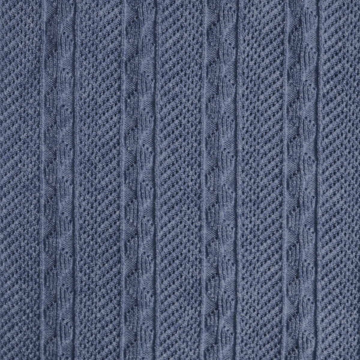 sweater knit, rayon blend pointelle/cable - heathered denim blue