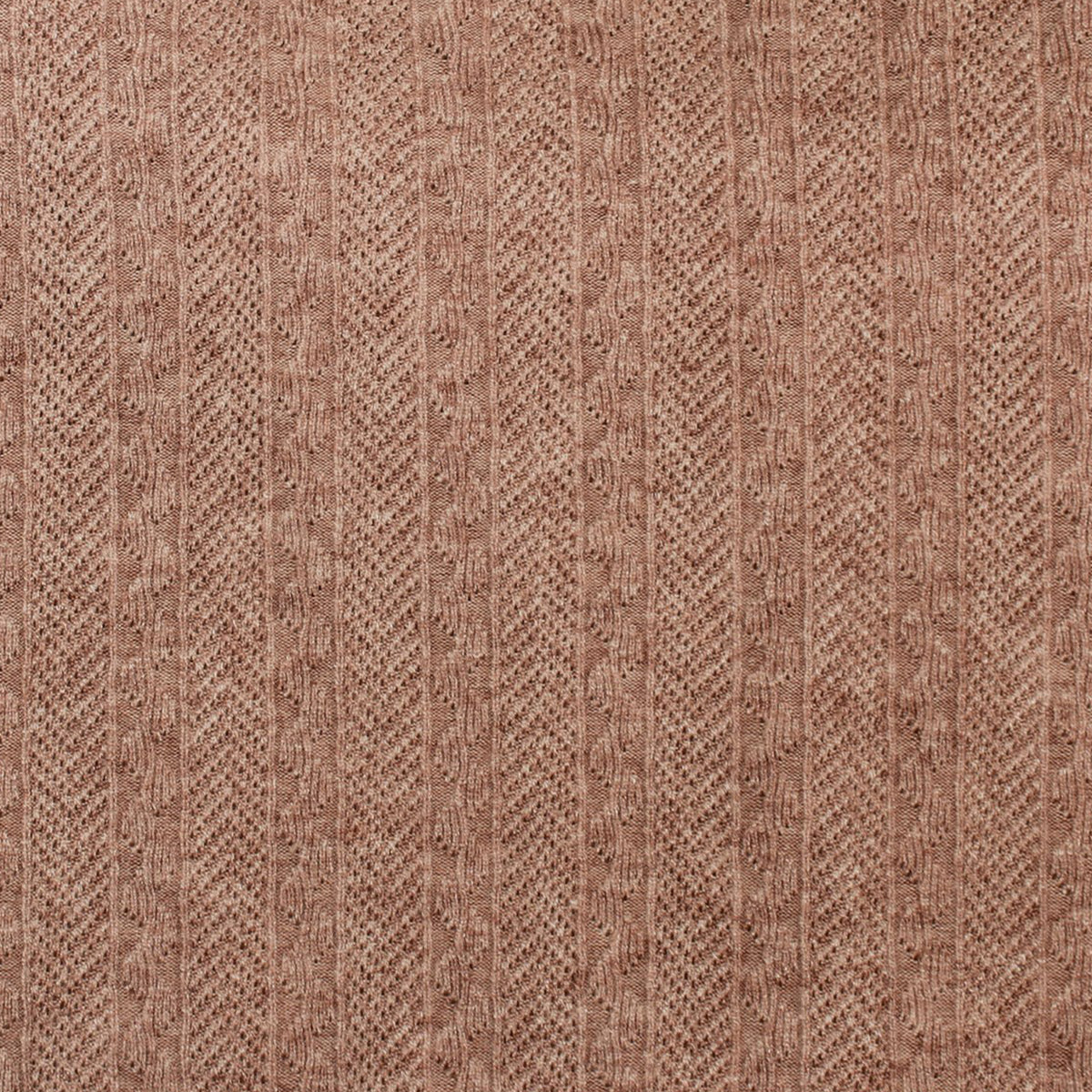 sweater knit, rayon blend pointelle/cable - heathered rose