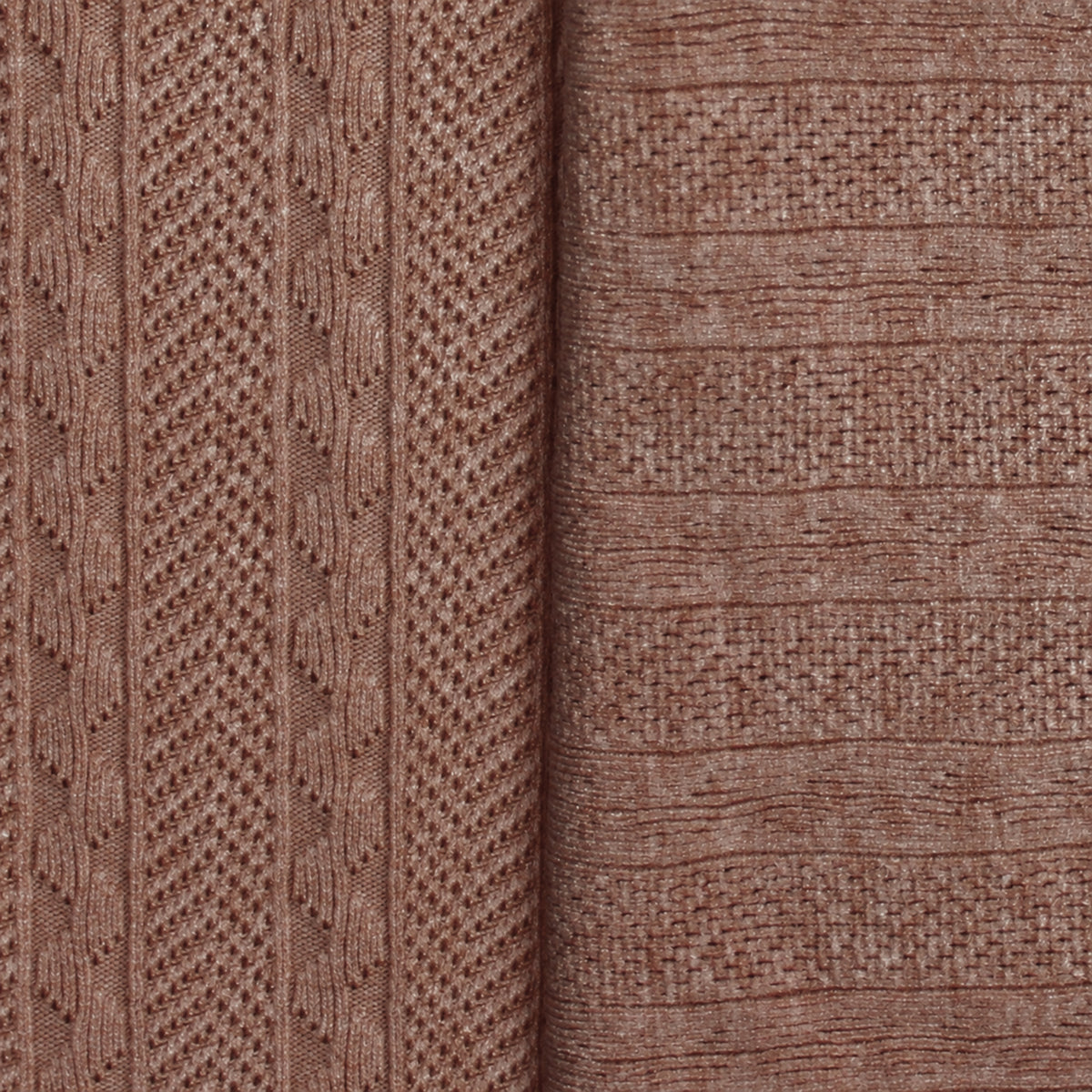 sweater knit, rayon blend pointelle/cable - heathered rose