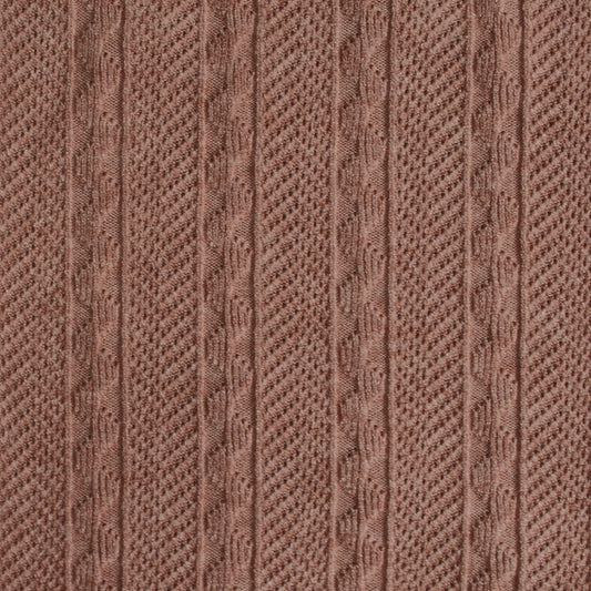 sweater knit, rayon blend pointelle/cable - heathered rose