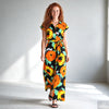 viscose crepe, dressweight woven 'blooms on black'