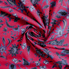 poplin, cotton woven border print 'batiky floral'