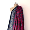 poplin, cotton woven border print 'batiky floral'