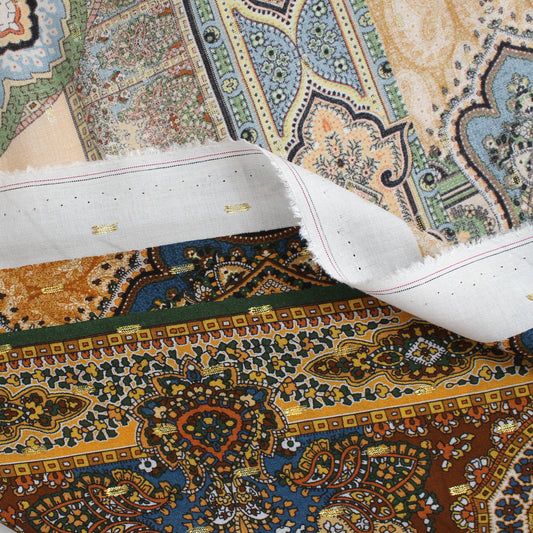 challis, viscose woven clip weave/print 'boho bazaar'