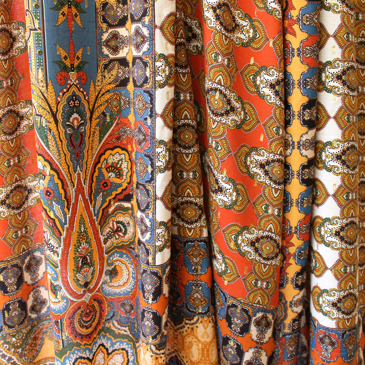 challis, viscose woven clip weave/print 'boho bazaar'