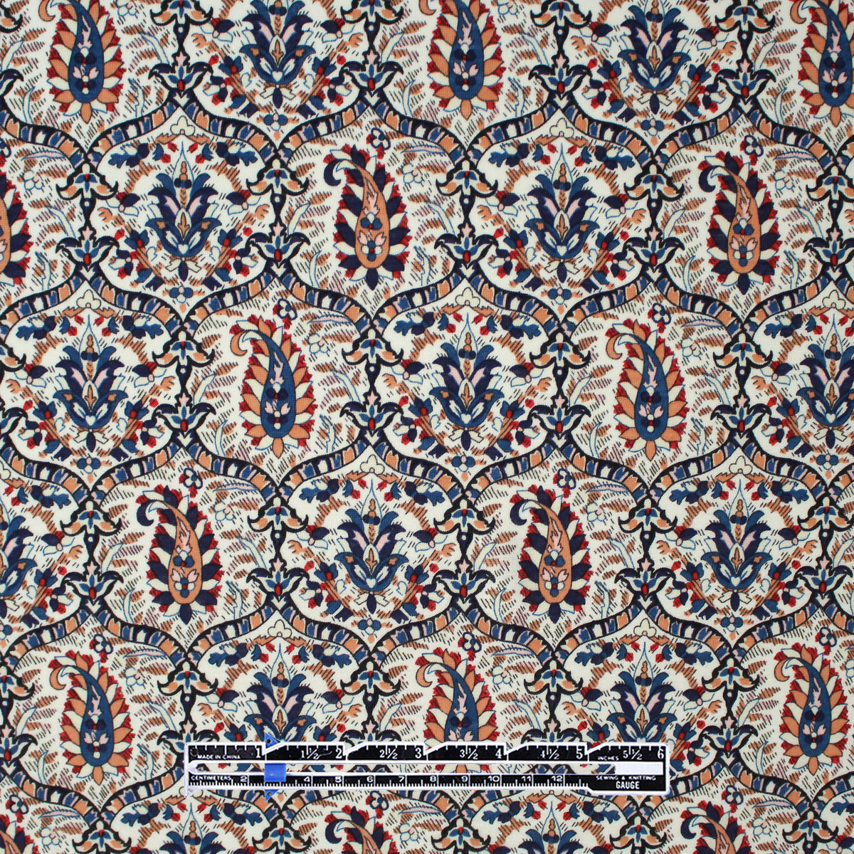 jersey knit, cotton print 'adorned paisley'