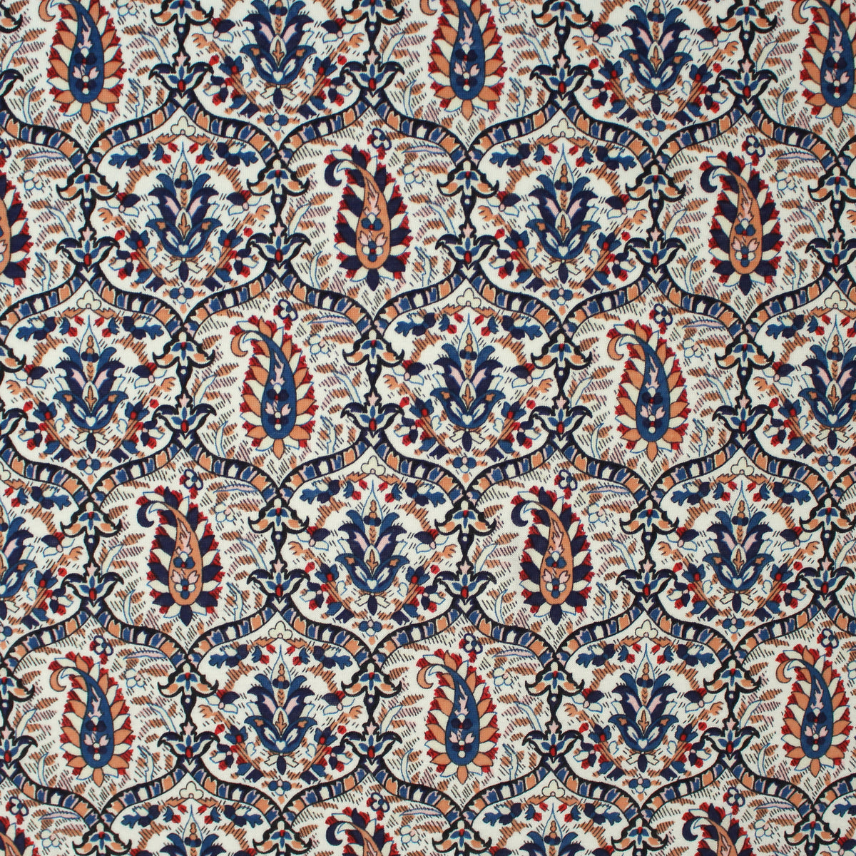jersey knit, cotton print 'adorned paisley'
