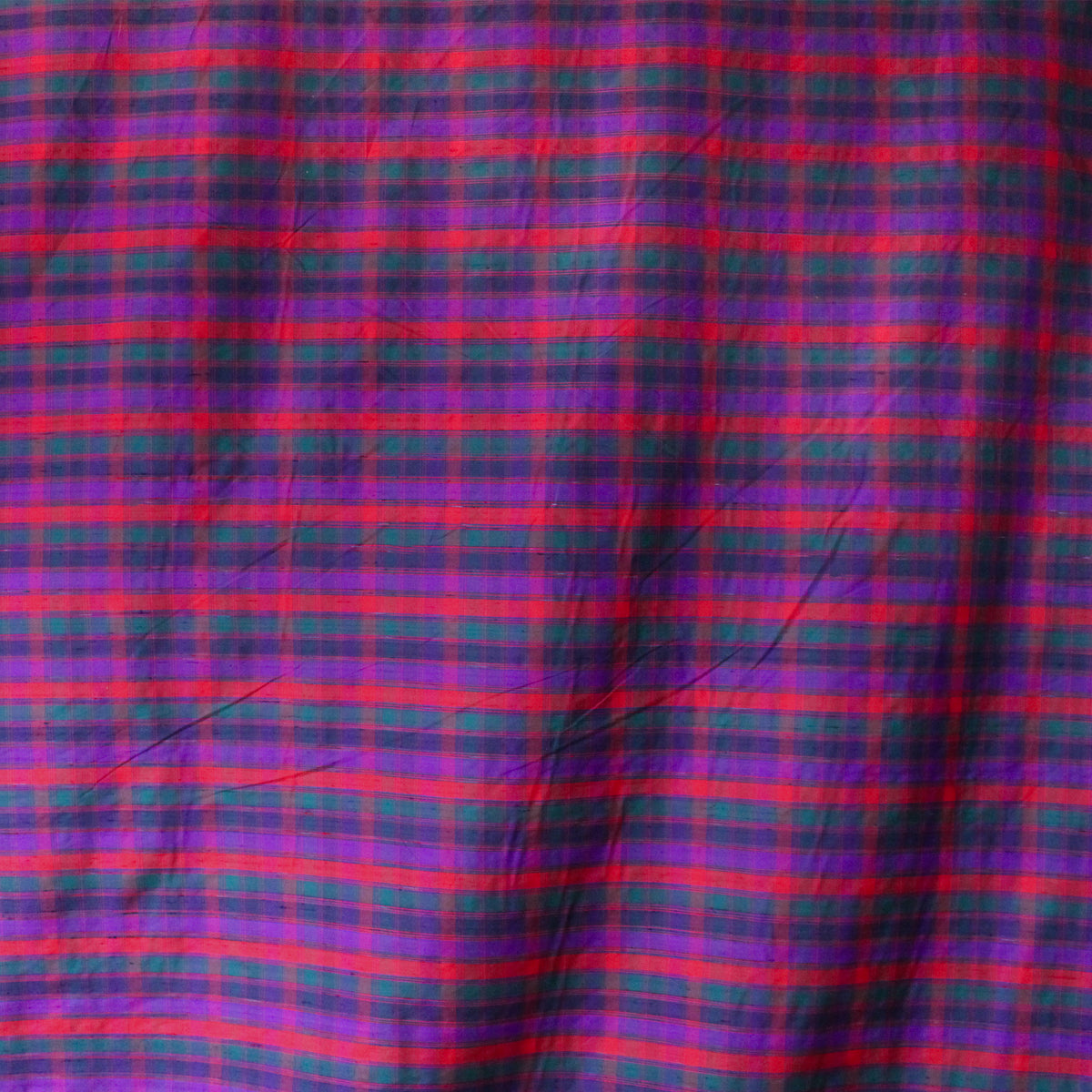 silk dupioni yarn-dyed 'berry plaid' *LIMITED YARDAGE*