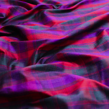silk dupioni yarn-dyed 'berry plaid' *LIMITED YARDAGE*