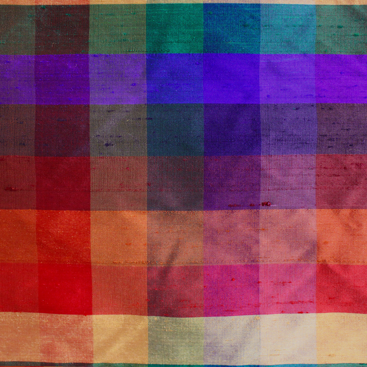 silk dupioni, madras-style 'prism check' *LIMITED YARDAGE*