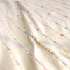 silk dupioni, tufted clipped-weave stripe 'apricot sherbet' *LIMITED YARDAGE*