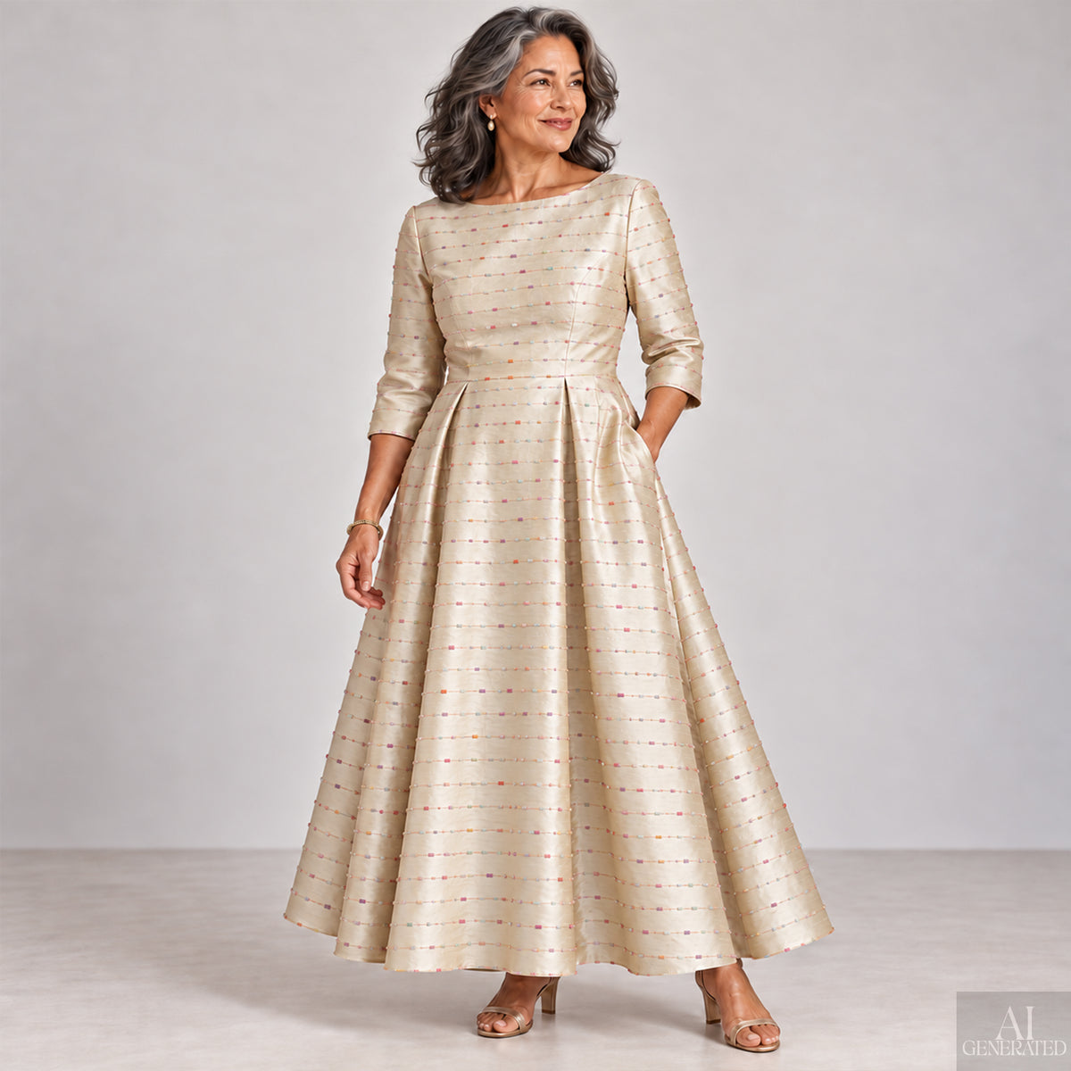 silk dupioni, tufted clipped-weave stripe 'apricot sherbet' *LIMITED YARDAGE*