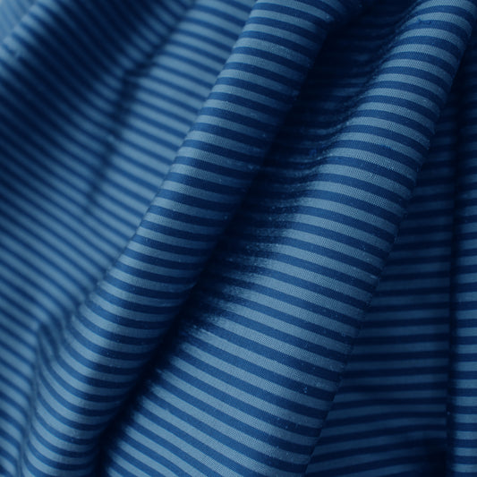 silk jacquard, yarn-dye stripe 'luminescent ocean'