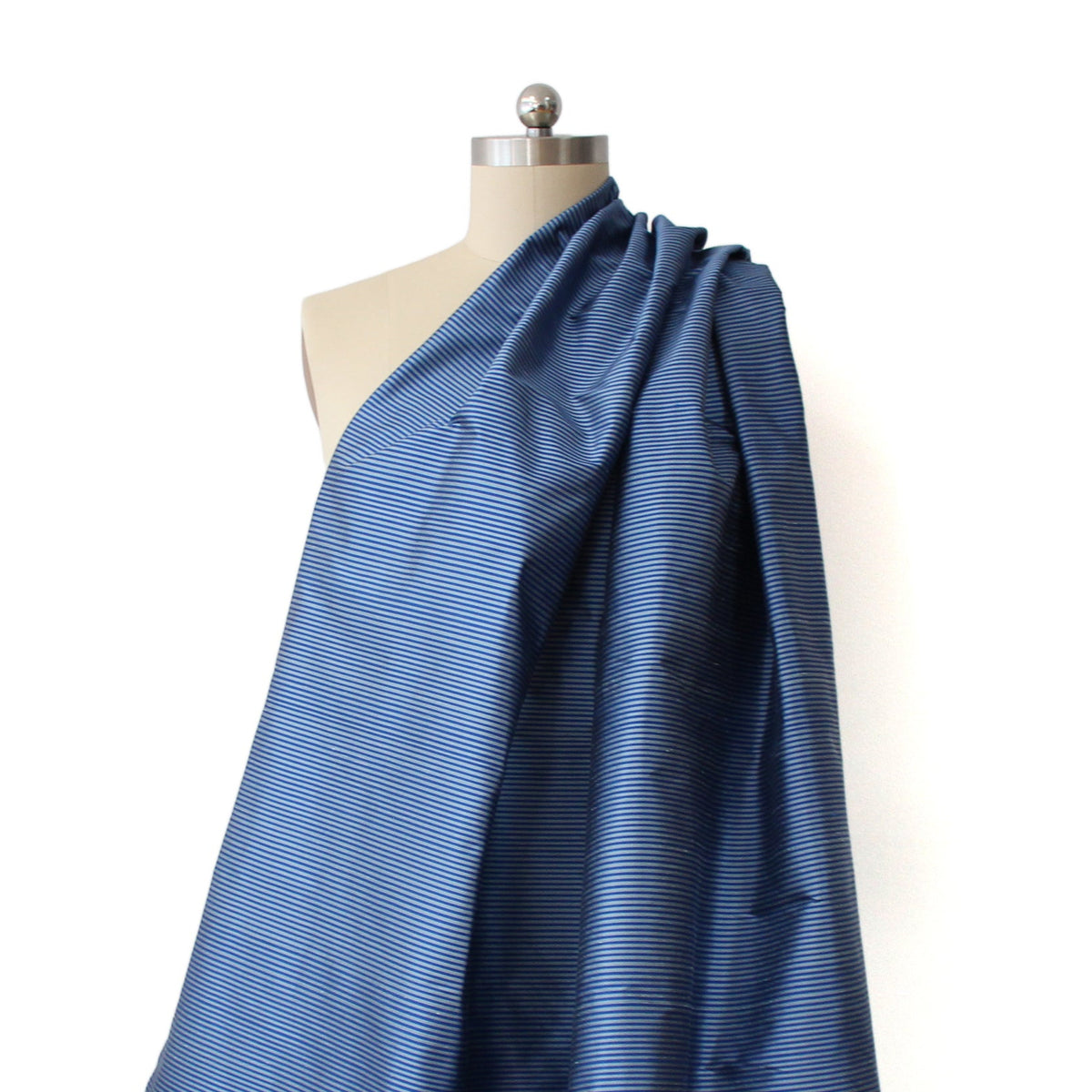 silk jacquard, yarn-dye stripe 'luminescent ocean'