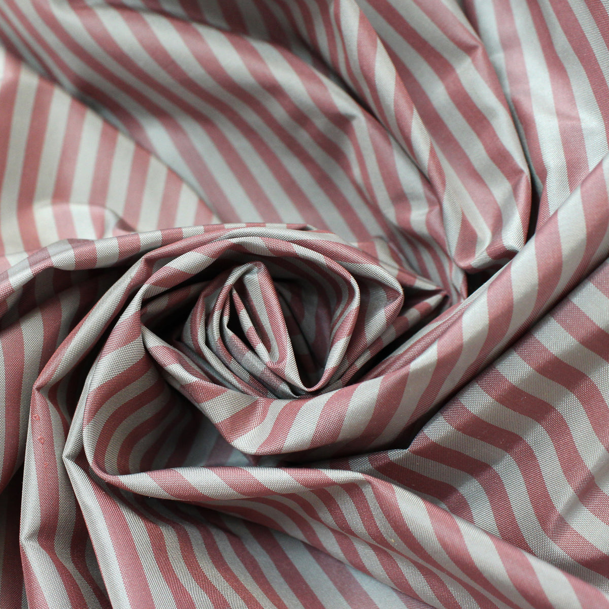 silk taffeta, vertical stripe - cool pink/fog gray