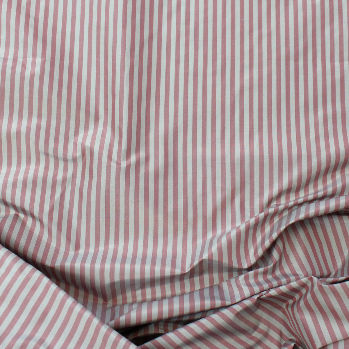 silk taffeta, vertical stripe - cool pink/fog gray