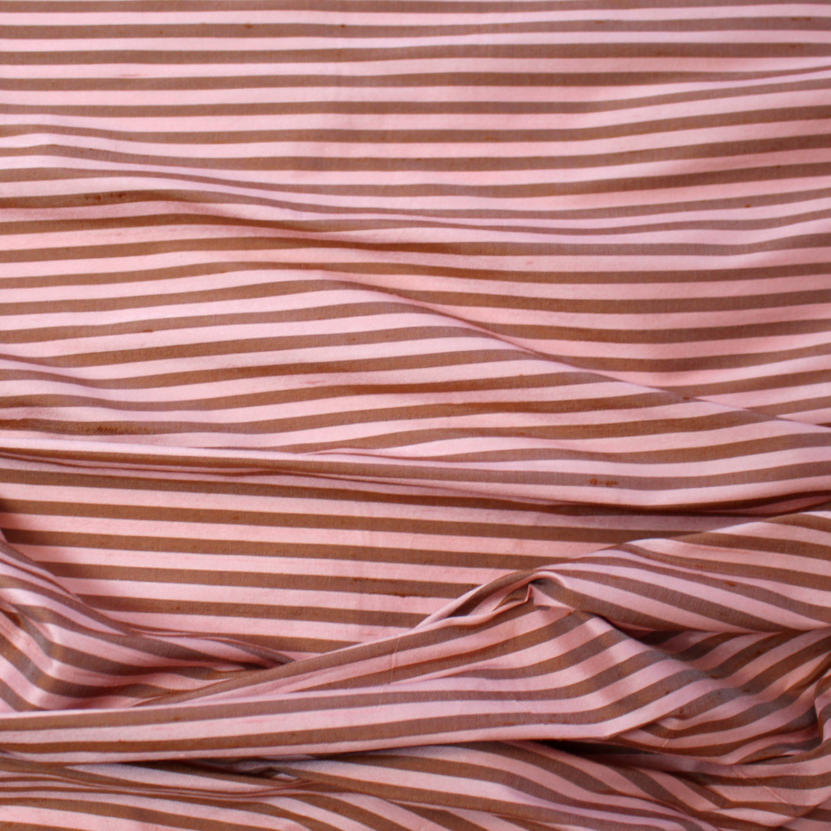 silk dupioni, yarn-dye stripe - strawberry mousse