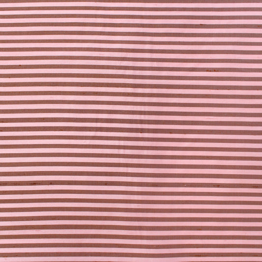 silk dupioni, yarn-dye stripe - strawberry mousse