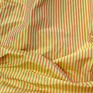 silk taffeta, vertical stripe - clementine/yellow