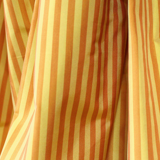 silk taffeta, vertical stripe - clementine/yellow