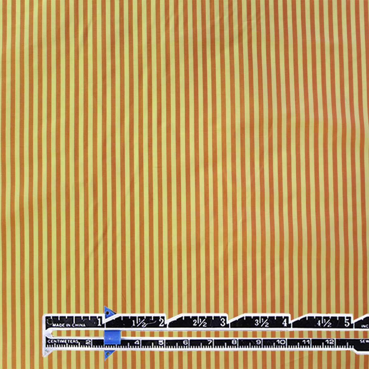 silk taffeta, vertical stripe - clementine/yellow