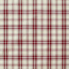 silk taffeta, tartan plaid - cranberry/oat