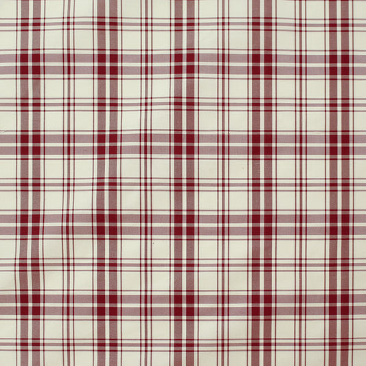 silk taffeta, tartan plaid - cranberry/oat