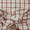 silk taffeta, tartan plaid - cranberry/oat
