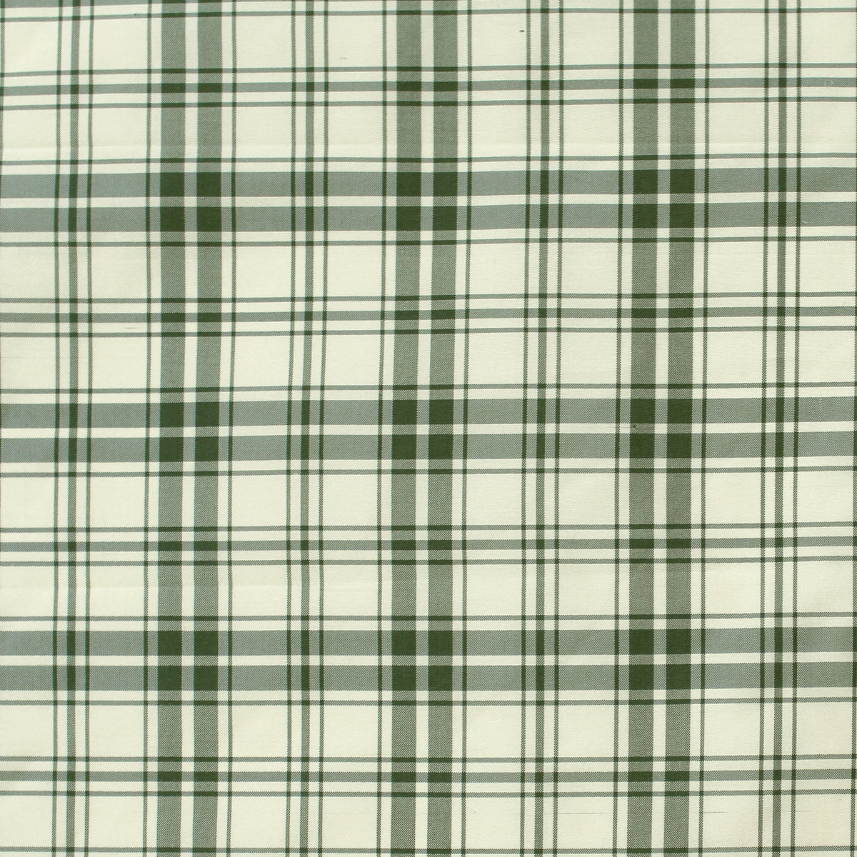 silk taffeta, tartan plaid - clover/oat