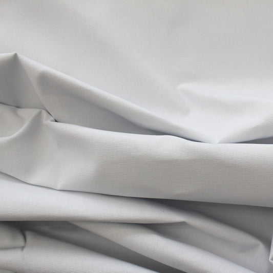 canvas, cotton mid-weight and firm - white