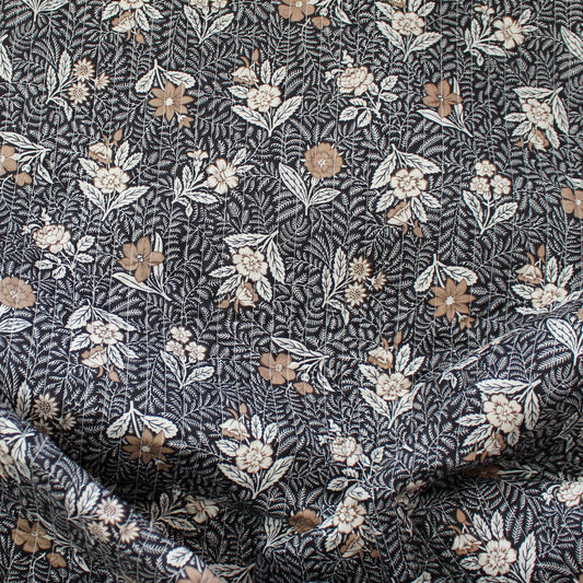 quilted jacketwear, cotton face pre-quilted and lined "folk floral"