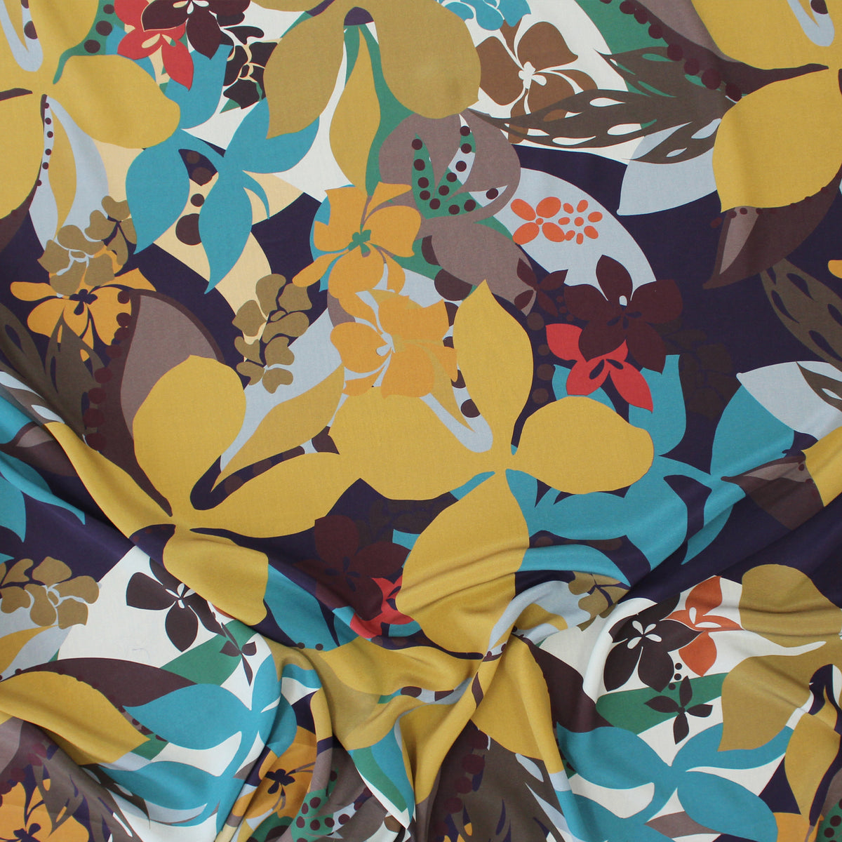 silk crepe, printed blouseweight 'golden cypress'