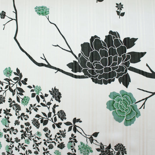 viscose crepe, overprinted jacquard semi-sheer blouseweight 'jade chinoiserie'
